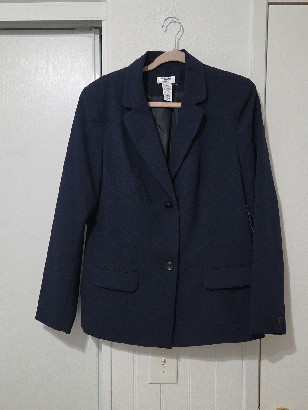 Liz Baker Navy Single-Breasted Tailored Blazer